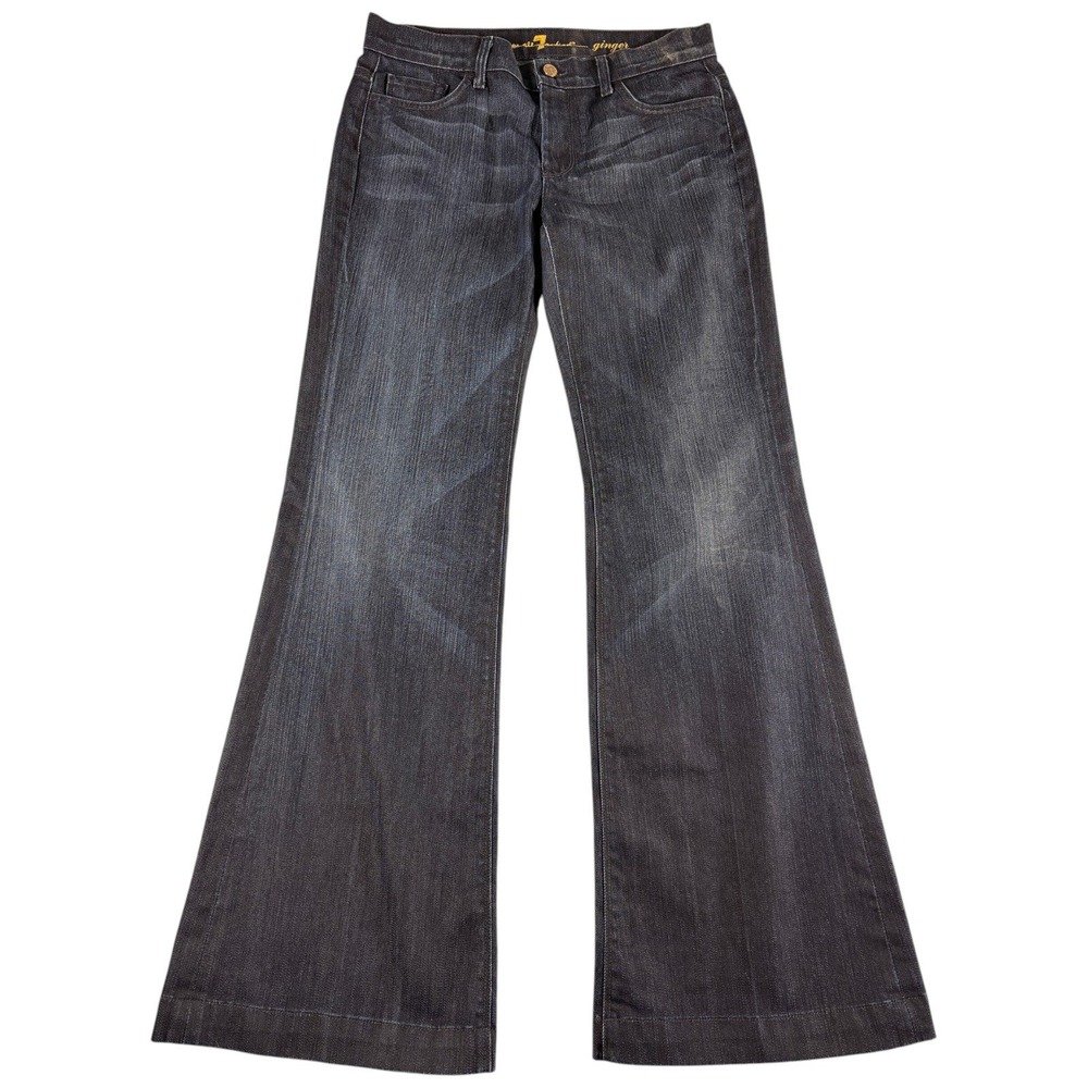 7 For All Mankind Ginger Jeans Women's 26 Dark Blue Bootcut Midrise Y2K Flare